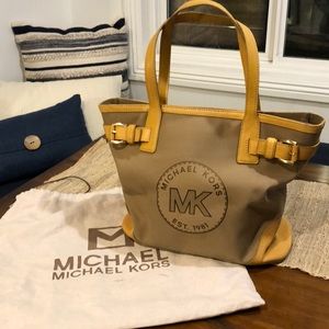 Michael Kors canvas and leather tote